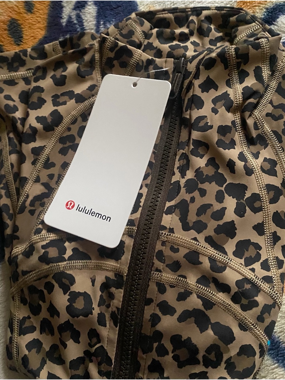 lululemon athletica Brown and Black Leopard Print Bomber Jacket